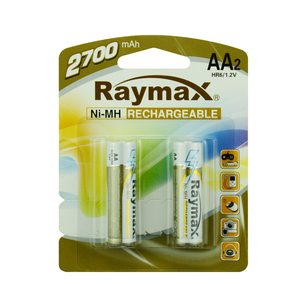 Raymax Factory Directly OEM 2700mah No.5 HR6 1.5v Ni-mh Rechargeable Battery Aa Batterie for Digital Cameras