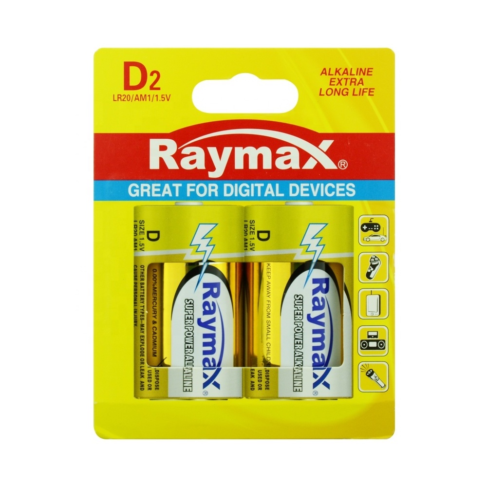 Raymax LR20 1.5v D Size R20P Battery 1.5v Dry Batteries  R20 Size D  Dry Cell Battery