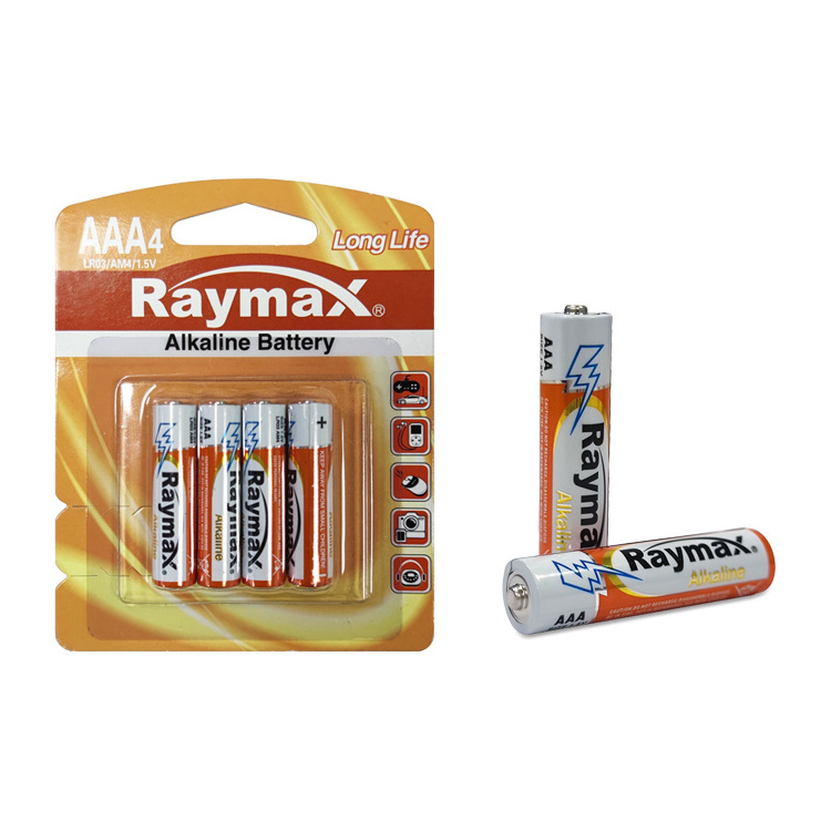 Raymax Wholesale 1.5v  Long Life  LR03 AAA Portable  Alkaline Battery For Digital Audio Toys