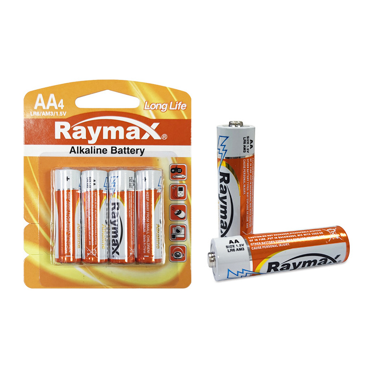 China High Quality 1.5V   LR6 AA   Raymax Long Life  Alkaline Batteries alcaline batteries for remote control