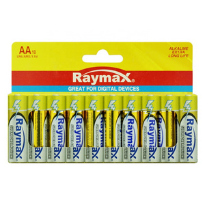 Raymax wholesale new 1.5v  LR6  AA 10 counts Paper Box  pila AA alkaline battery