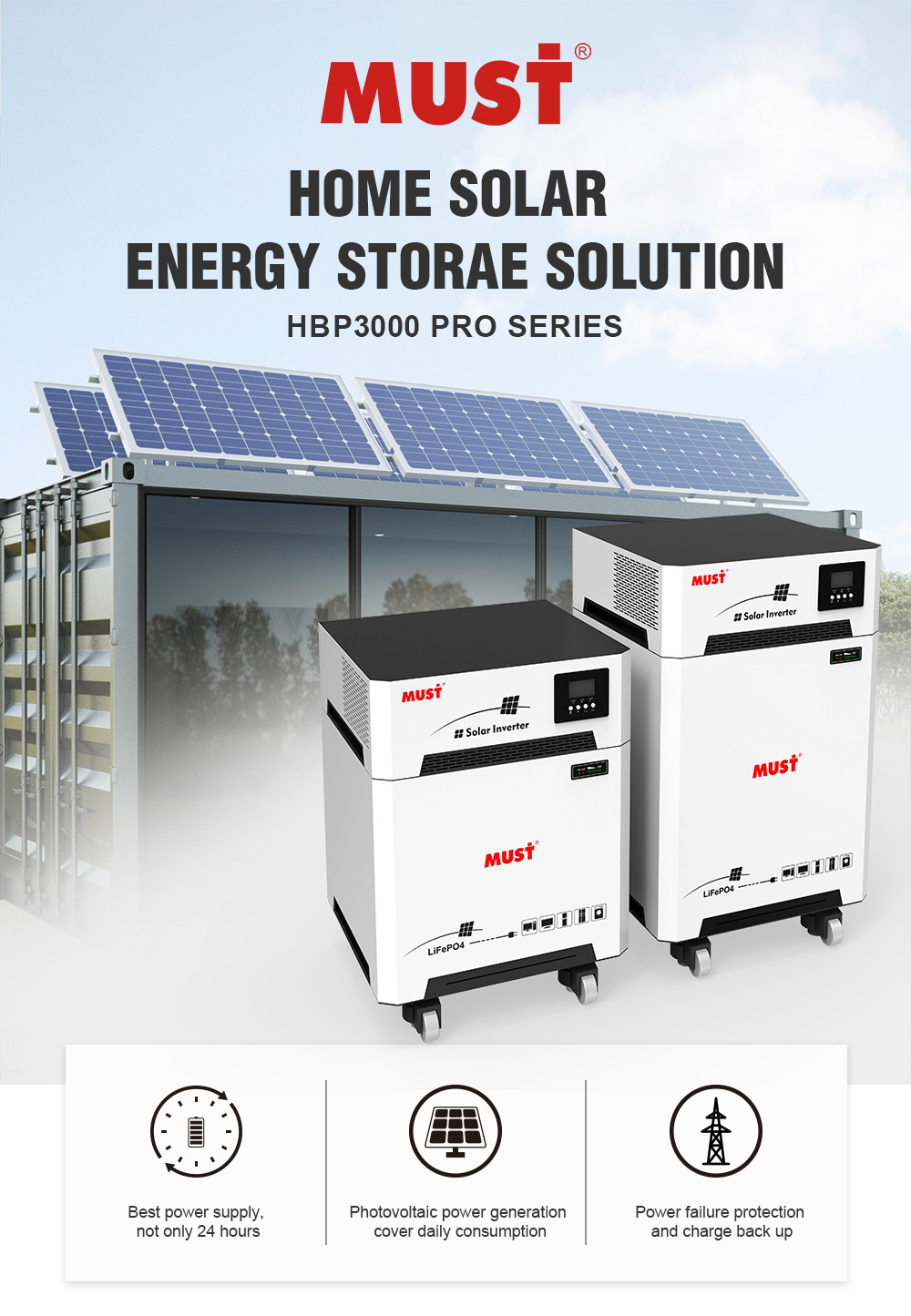 MUST solar system 10kw complete 1KW 3KW 5KW 6KW Complete solar kit Off Grid Solar Panel system for home solar energy system 10kw