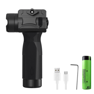 Grip Laser Scope Compact Rechargeable Hunting LED Light Flashlight with Green Laser Sight Combo