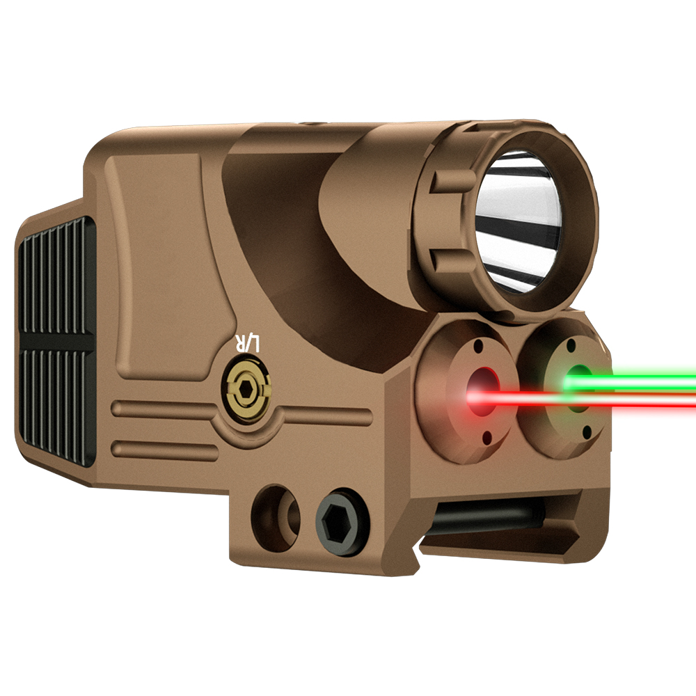 Green and Red Dot Laser Sight Combo with hunting Accessories sand colour Hunting Flashlight