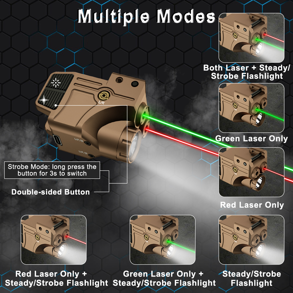 Tactical Green Red Laser Sight Combo Green Red Dot Scope with 20mm Mount Flashlight Laser Mount Red/Green Laser Sight