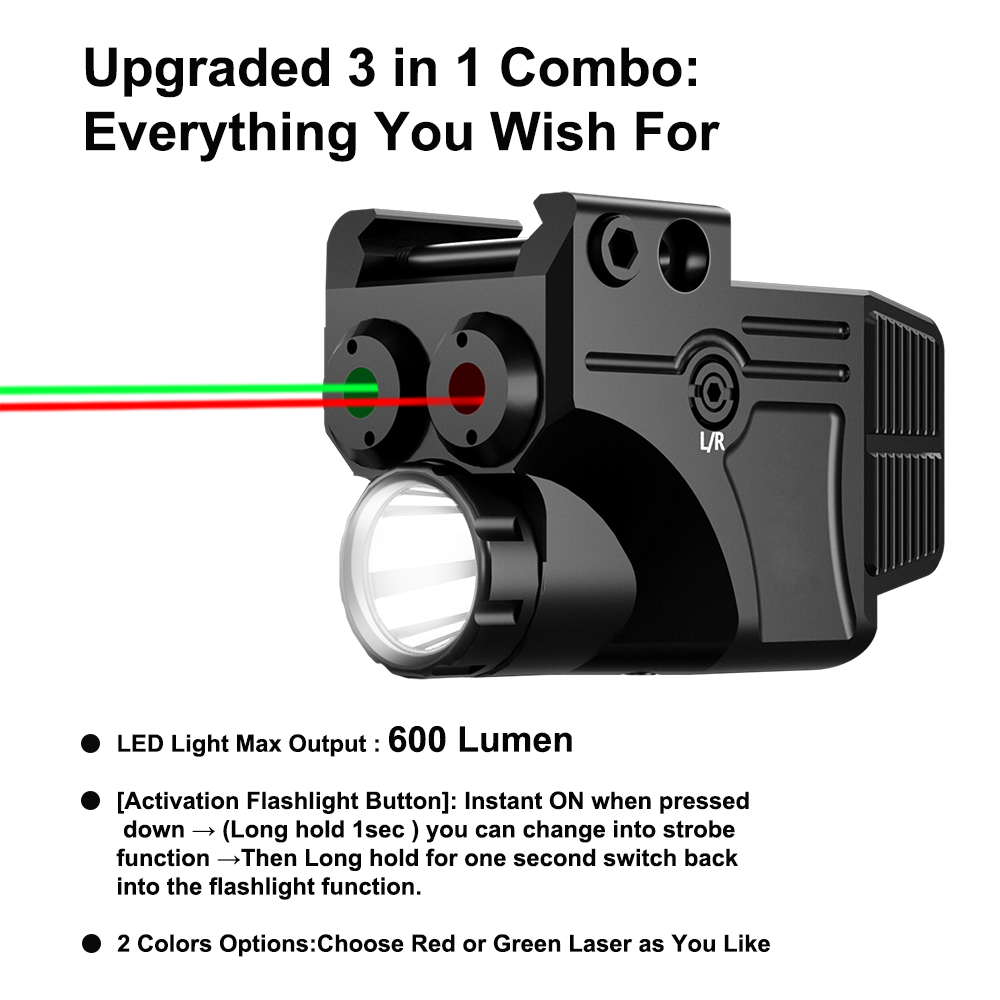 Compact Tactical Dual Laser Sight Hunting led flashlights Red Green Laser Sight Combo Mini Dual Illuminated Red Green Dot Sight