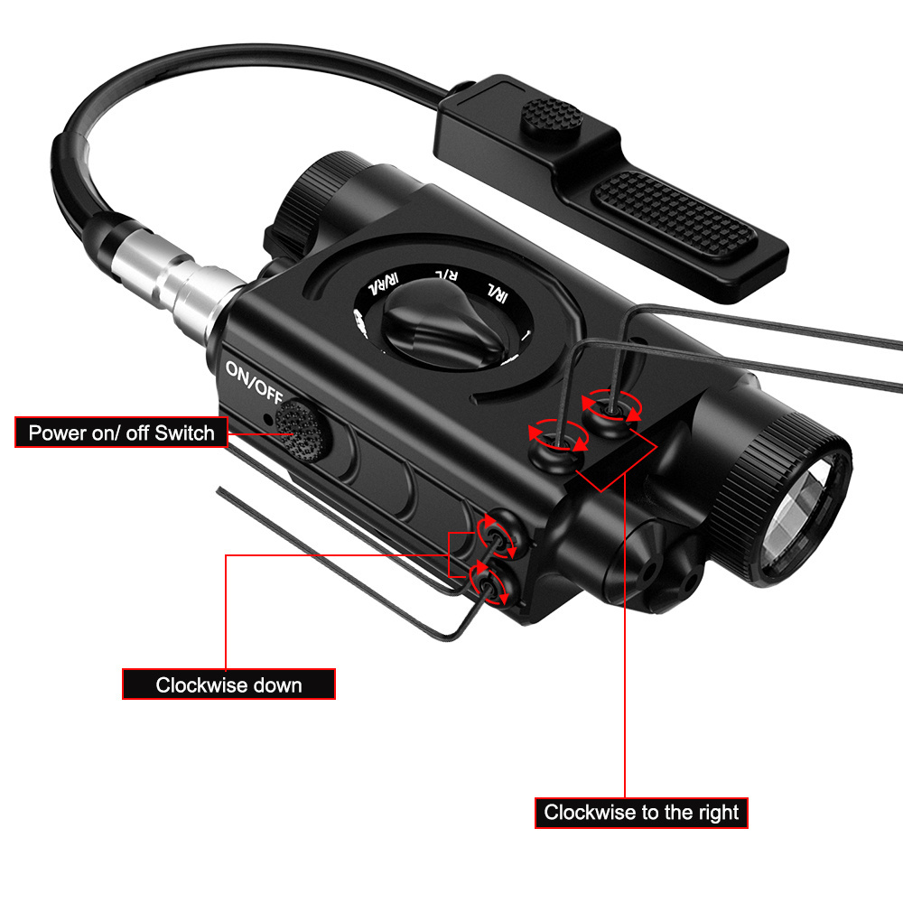 High Quality Dual Beam Aiming Laser Sight Scope Red Laser Sight with Red and IR Beam Dot Sight Hunting LED Illuminator