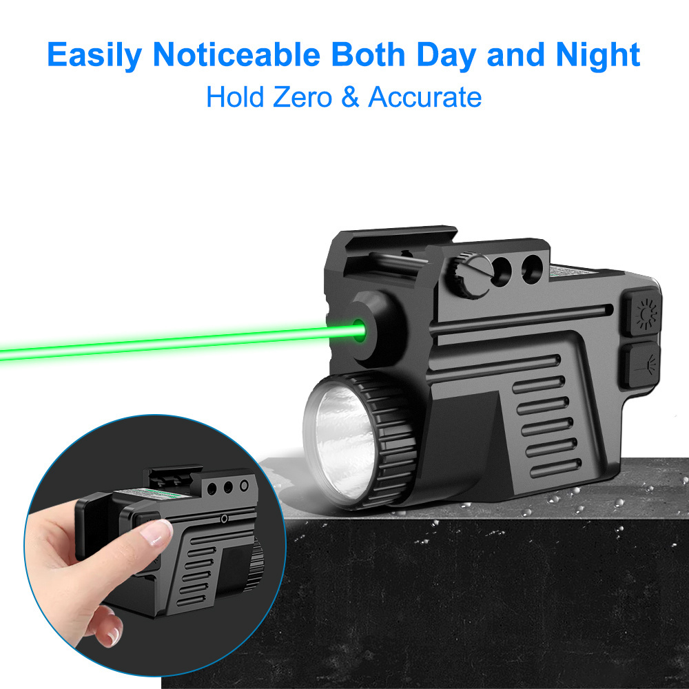 Tactical 500 lumen tactical flashlight 520nm green laser red sight compact tactical laser sight combo small hunting equipment