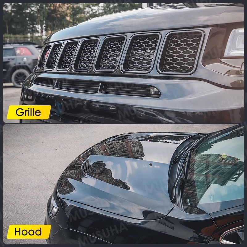 MUSUHA Srt8 Body Kit For Jeep Grand Cherokee Srt8 Body Kit With Hood 2017 2018 2019 2020 Car Accessories Without Headlights