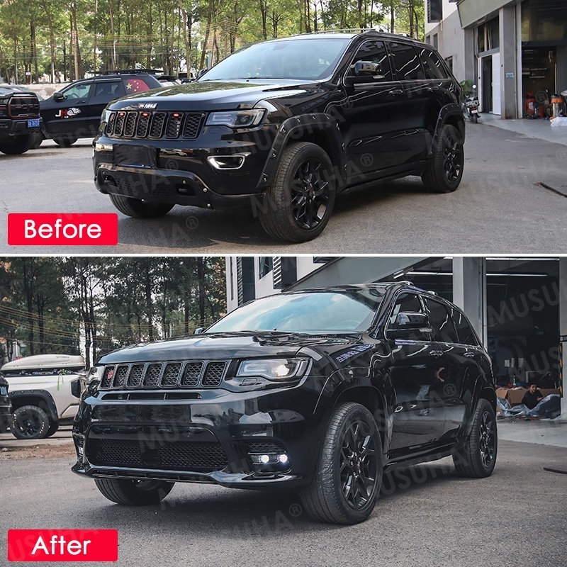 MUSUHA Srt8 Body Kit For Jeep Grand Cherokee Srt8 Body Kit With Hood 2017 2018 2019 2020 Car Accessories Without Headlights