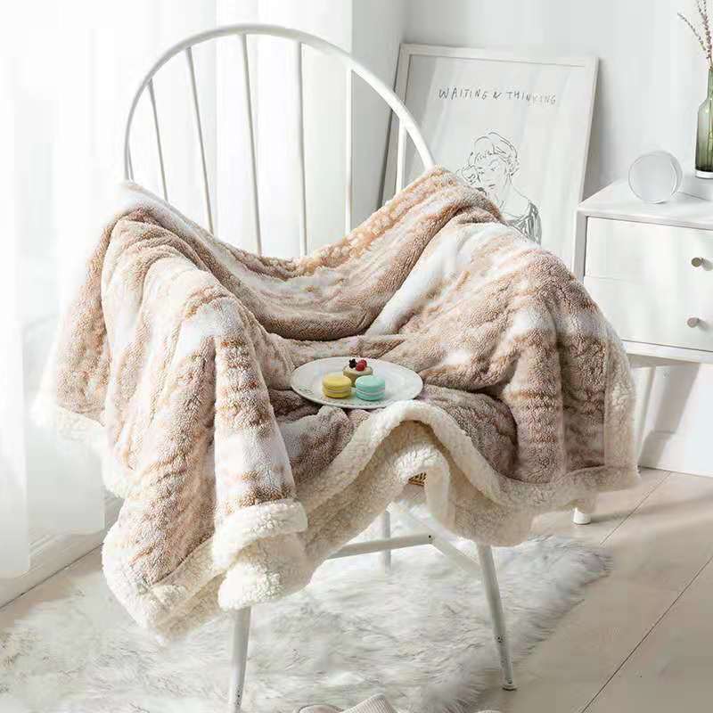 New Design Coral Sherpa Fleece Bed Sofa Throws Blankets Indoor Custom Size