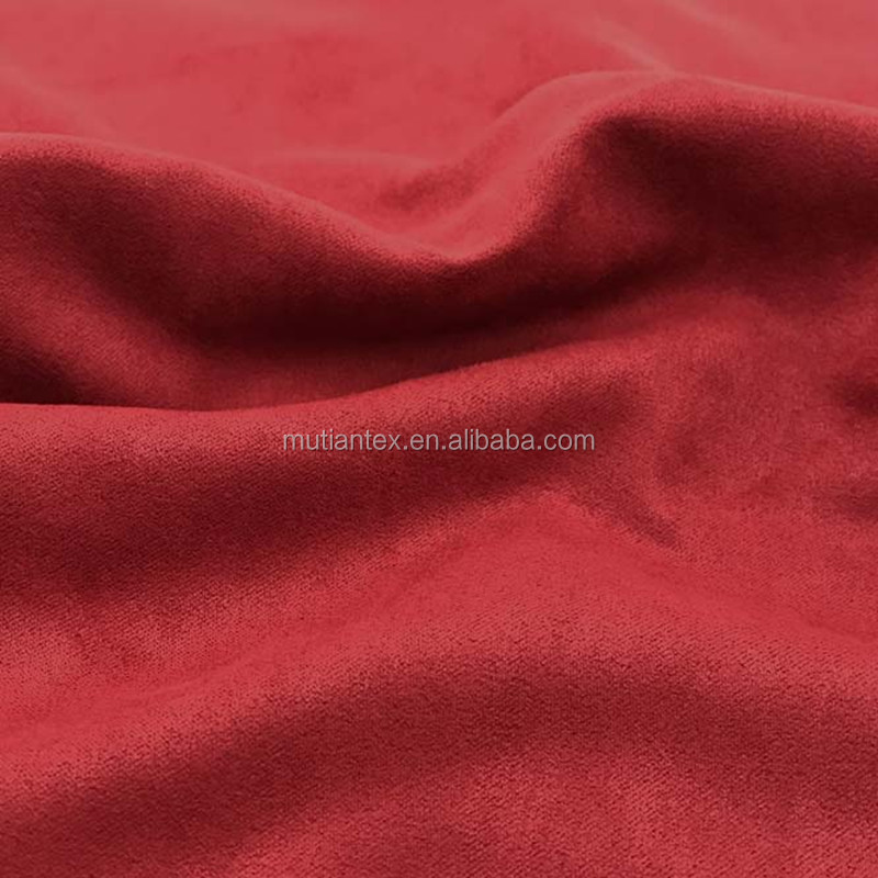 Brushed polyester spandex knitted elastic suede fabric for clothing stretch knitting faux polyester suede cloth fabric