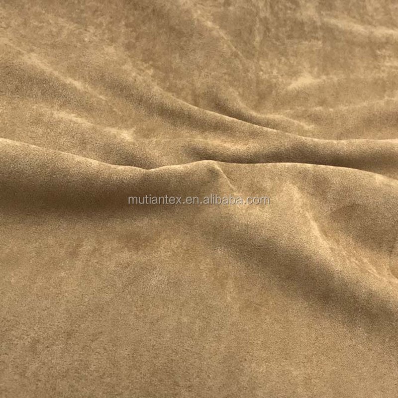 Brushed polyester spandex knitted elastic suede fabric for clothing stretch knitting faux polyester suede cloth fabric