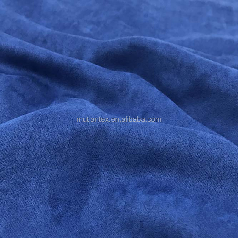 Brushed polyester spandex knitted elastic suede fabric for clothing stretch knitting faux polyester suede cloth fabric