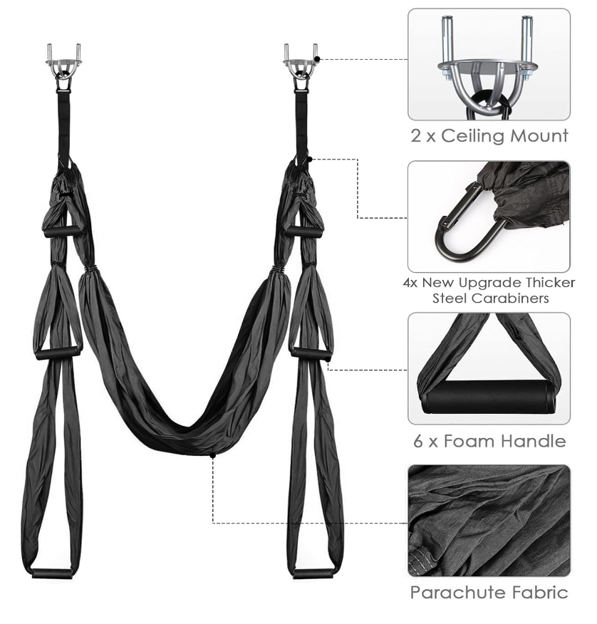 MUTIGA  Aerial Yoga Swing Trapeze Sling Amaca Wholesale 6 Handles Hammock Yoga Swing