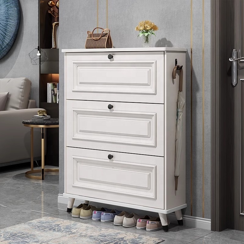 Modern simple Large capacity white shoe cabinet storage space saving for home use shoes racks and cabinet