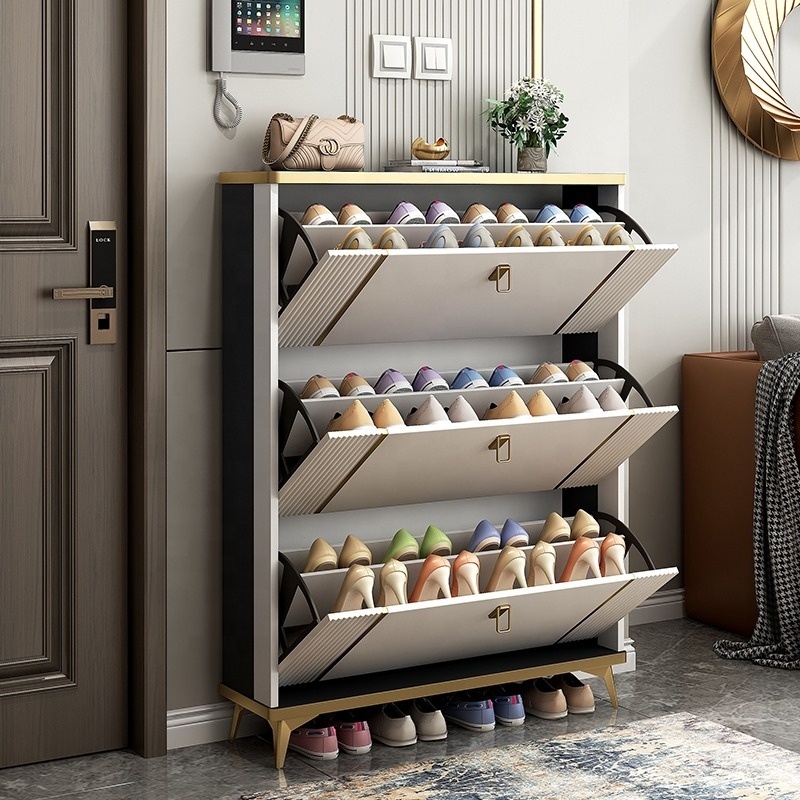 Luxury Factory direct selling Modern entryway 3 drawer large capacity wooden shoe cabinet storage rack Easy to install