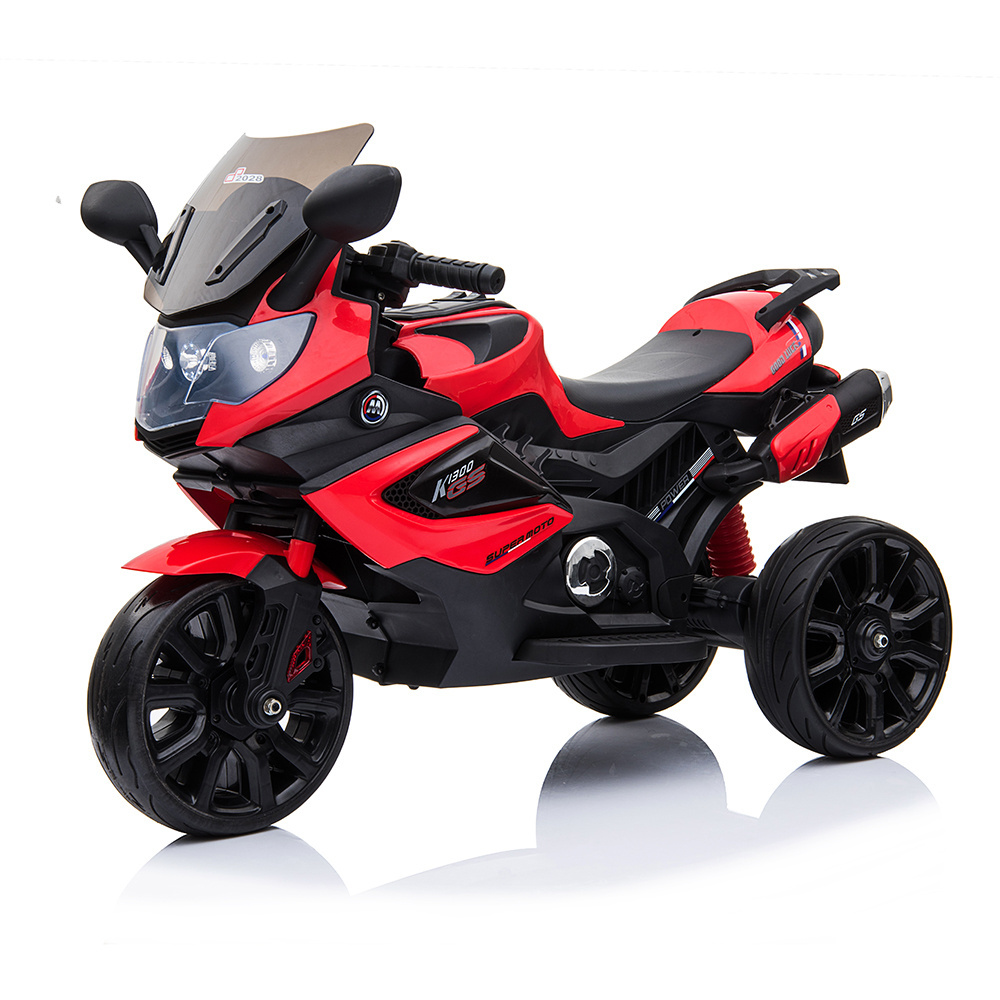 Hot Children Boy Cool Driving Mini 3 Wheel Ride On Car Toys 12V Dual Drive Electric Kids Bike Motorcycle