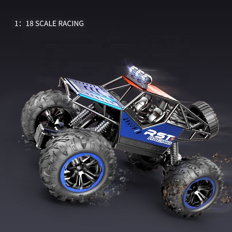 1:18 Scale Racing Rock Alloy Electric Climbing Vehicle Toy 4WD 27MHz Big Wheel Remote Control RC Off-road Car