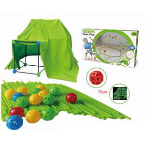 Kids DIY STEM Educational Play Game Toys Castles Tunnels Tent Polygon Ball Construction Glow Fort Building Kit