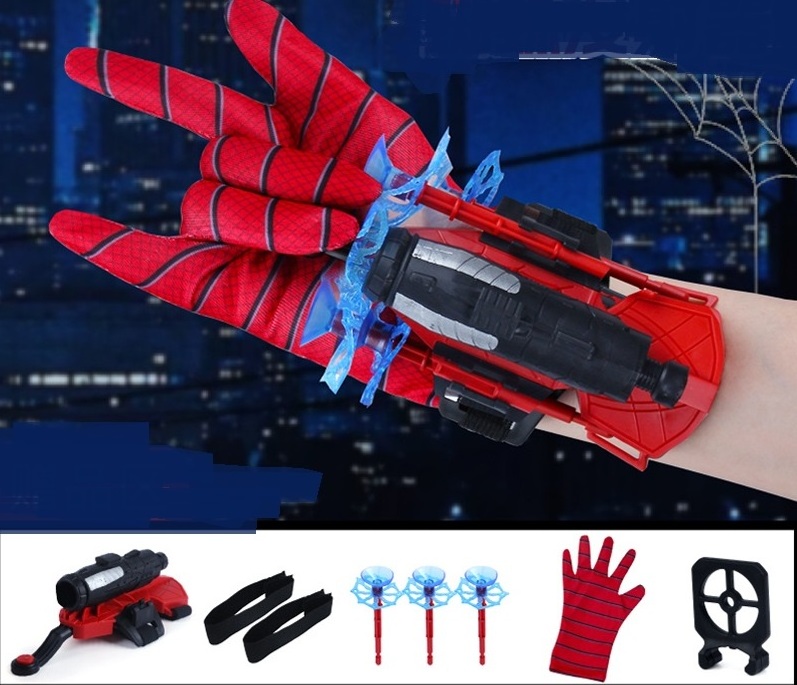 Cosplay Spider Man Toys Pretend Super Man Bow And Arrow Launcher Web Shooter Safety Wrist Toys Games For Kids