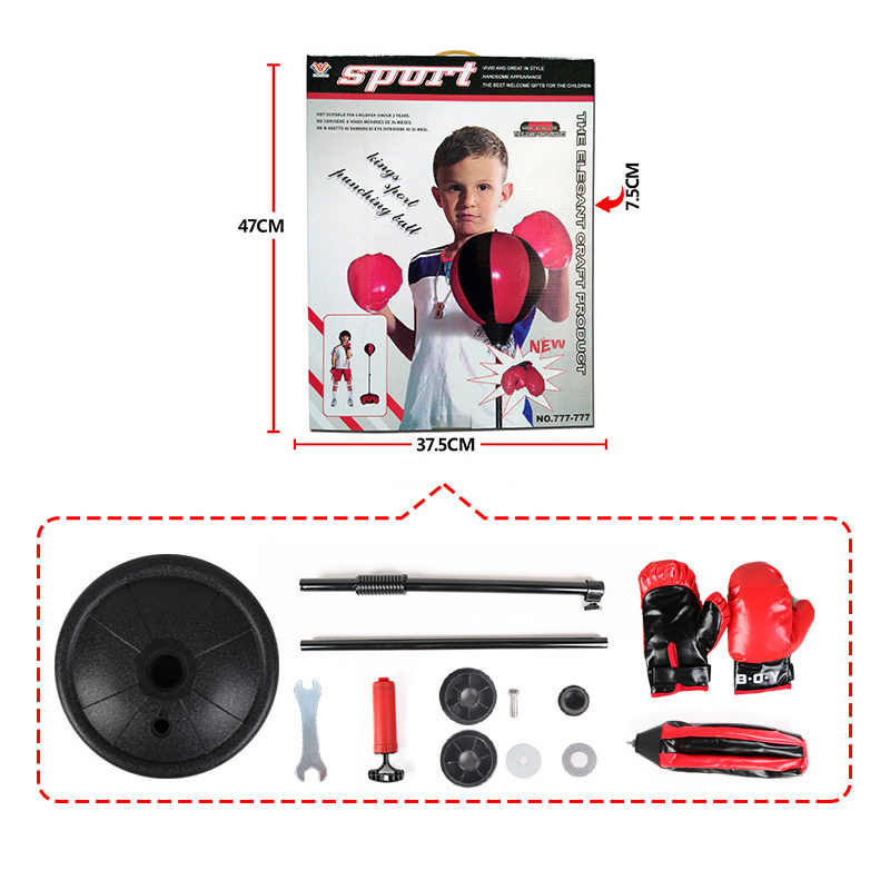 Kids Sport Toy Set Boxing Suit Kit Stand Punching Bag Set Freestanding Kit Desktop Punching Ball For Children