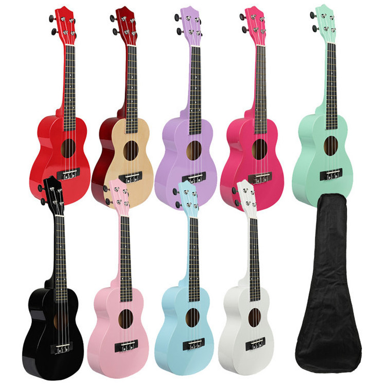 23 Inch Small Guitar Four String Wooden Ukulele For Professional Beginners Adults Kids Kit Toy Colorful Custom Ukulele