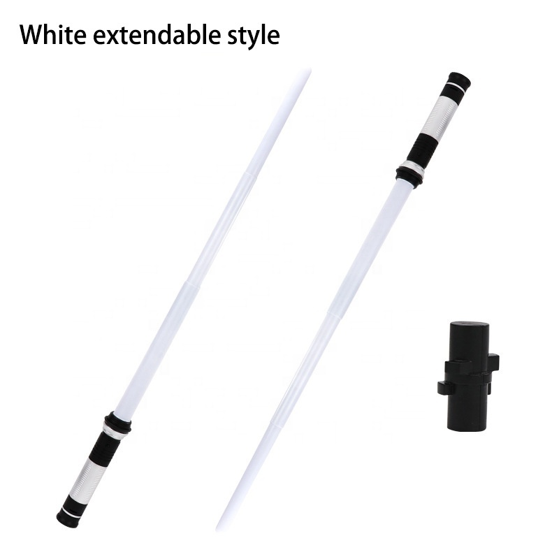 2 Pack Double-bladed Kids Cosplay Extendable Light Up Toys Sound  Laser Swords Colorful Led Flashing Star Light Saber