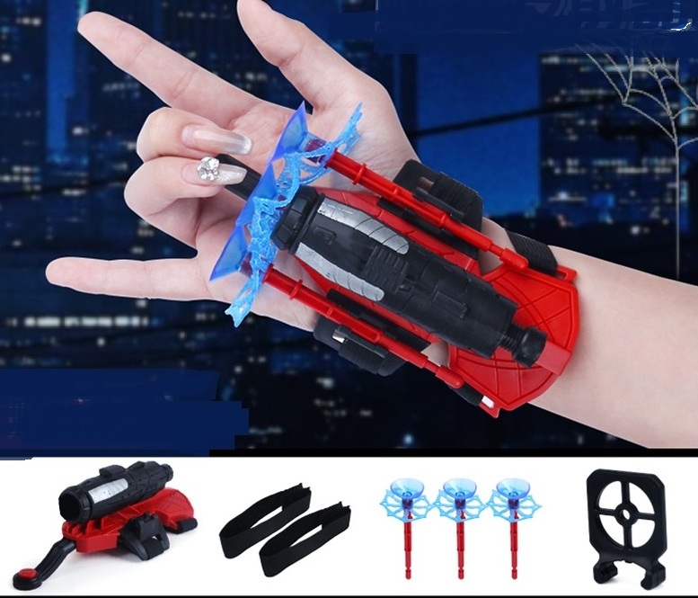 Cosplay Spider Man Toys Pretend Super Man Bow And Arrow Launcher Web Shooter Safety Wrist Toys Games For Kids