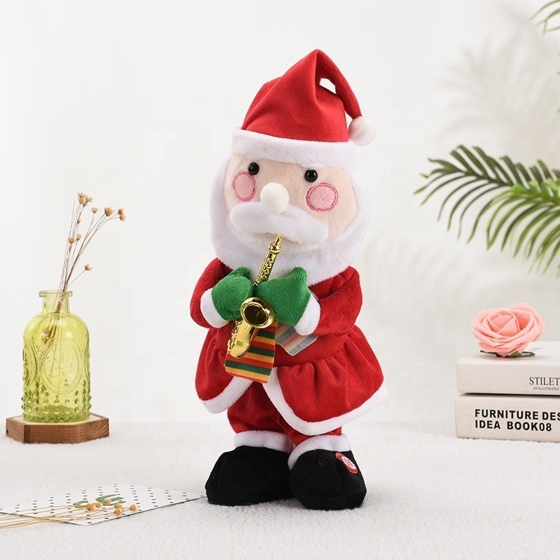 Christmas Gifts Decorations Funny Electric Singing Music Toys Santa Claus Snowman Christmas Dancing Tree Plush Dolls