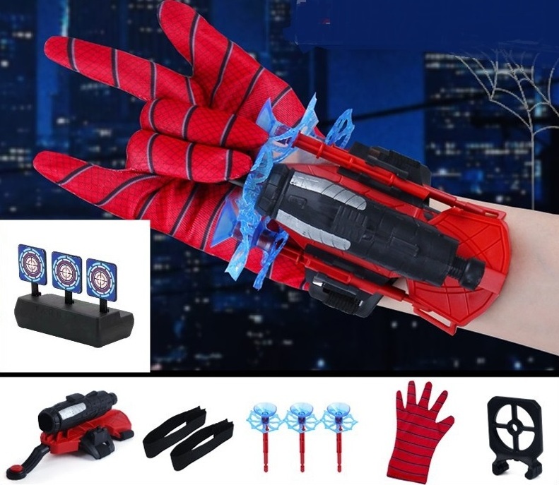 Cosplay Spider Man Toys Pretend Super Man Bow And Arrow Launcher Web Shooter Safety Wrist Toys Games For Kids