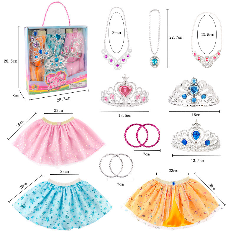 Children's little angel show dress up pretty skirt Angel stick Princess crystal shoes Crown Princess jewelry set toy