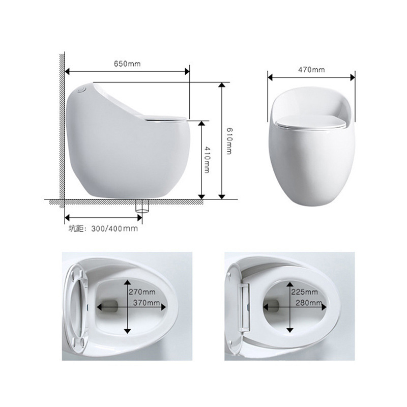 2021 Hot Sale Egg Toilets Egg Wall Hung Toilet Modern Design One Piece Ceramic Toilet