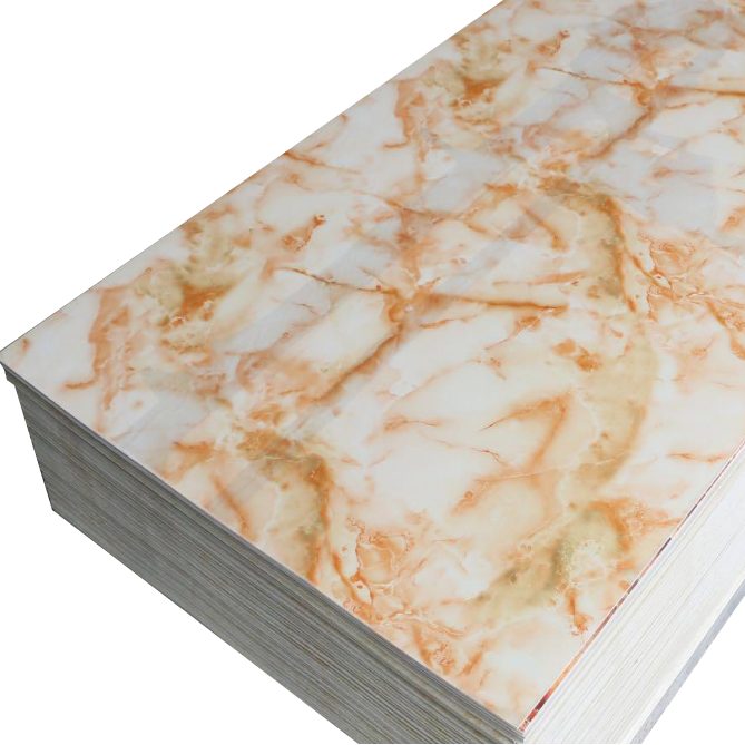 interior decoration UV wall board PVC marble wall board high glossy