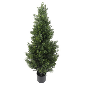 china factory custom plant tree for indoor outdoor decor plastic fake bonsai for home garden artificial green cedar cypress tree