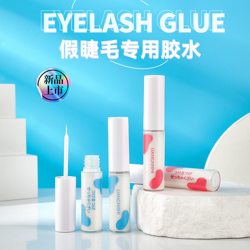 Clear White Strip Lash Adhesive Waterproof Formaldehyde Free Odor Free Super Strong Hold Eyelash Glue with Brush Applicator