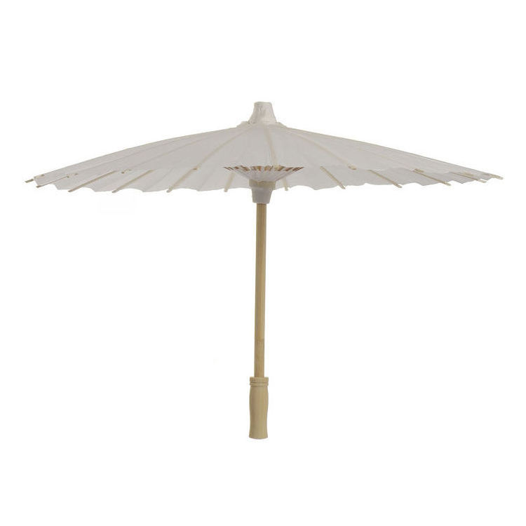 Manufactory direct white parasols custom paper wedding umbrella paper wedding umbrella with wooden handle