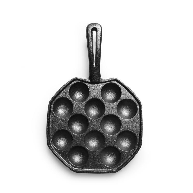 12-hole Square Nonstick Cast Iron Aebleskiver Pan For Making Munk, Pancake Balls, Poffertjes, Puffs, Takoyaki