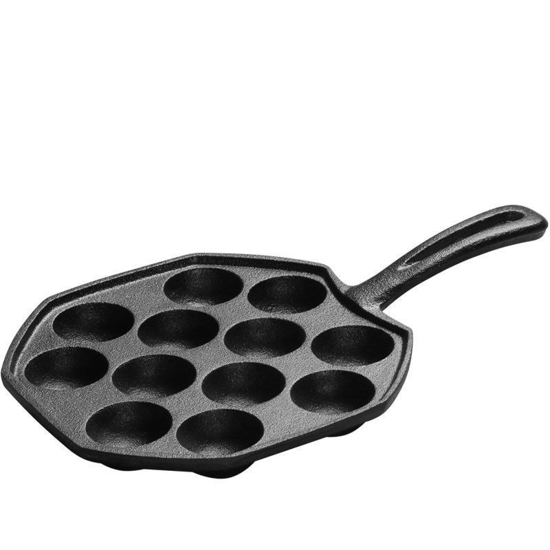 12-hole Square Nonstick Cast Iron Aebleskiver Pan For Making Munk, Pancake Balls, Poffertjes, Puffs, Takoyaki