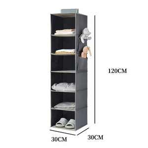 Durable Non-woven Fabric Foldable Easy Hanging Closet Organizer and Storage Shelves with Drawers