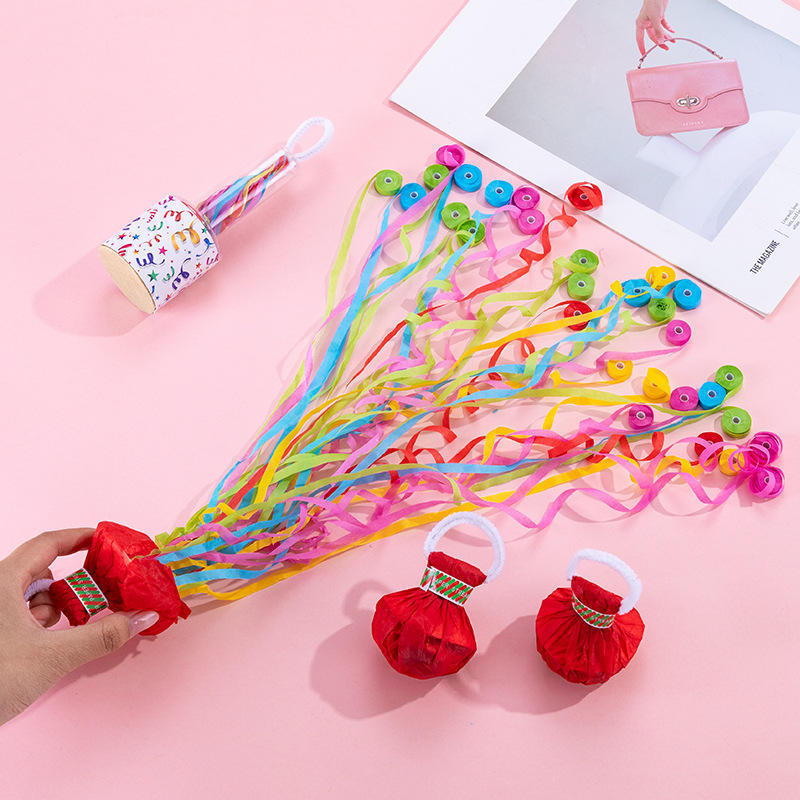 Colorful Streamers for Parties Party Poppers Throw Streamers Confetti Paper Party Streamers with Handle