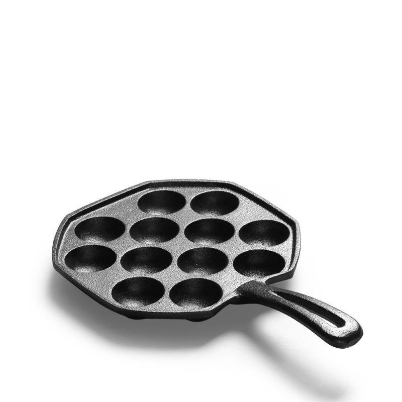 12-hole Square Nonstick Cast Iron Aebleskiver Pan For Making Munk, Pancake Balls, Poffertjes, Puffs, Takoyaki