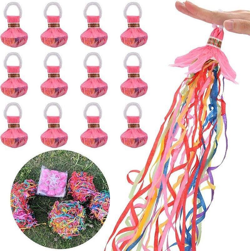 Colorful Streamers for Parties Party Poppers Throw Streamers Confetti Paper Party Streamers with Handle