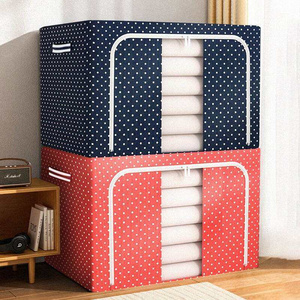 Clothing storage and organization Folding Oxford Fabric Clothes Steel Frame Storage Organizer Box Foldable Storage Bag For Cl