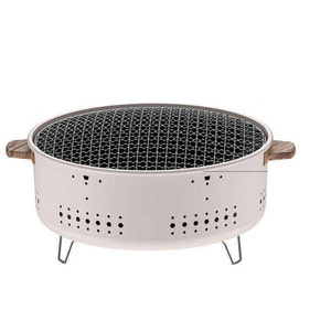 Home Courtyard Oven Indoor Tea Cooking Charcoal Fire Round Barbecue Oven Outdoor Carbon Fire Grill Patio Brazier Grill