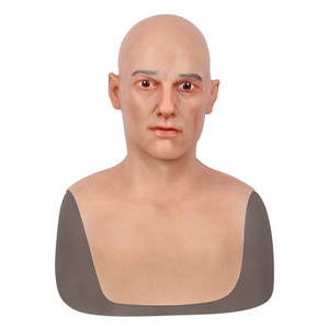 Customized Head Cover Makeup Silicone Male Mask Male Mask For Crossdresser Cosplay Costume