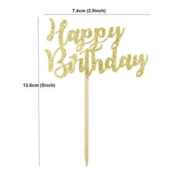 New Product Factory Supplier Acrylic Cake Topper Happy Birthday Wedding Party Cupcake Toppers