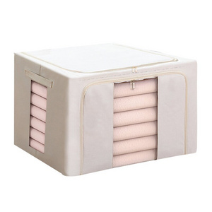 New Fabric Storage Box Frame Bedding Handle Foldable Organizer - Wholesale Moisture-resistant Clothes Steel Rectangle 5pcs