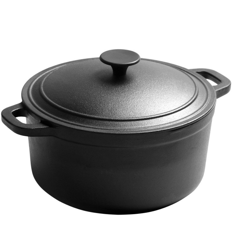 MUYC-7 Dutch Pot, BBQ Camp Dutch Oven Cast Iron Pot Non-SticPan Outdoor Camping Cooking Pot with Lid 24 x 12.5c