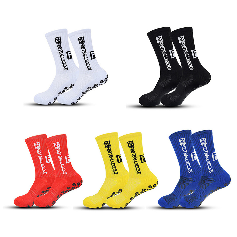 Football socks with anti slip glue and professional training terry thickened socks